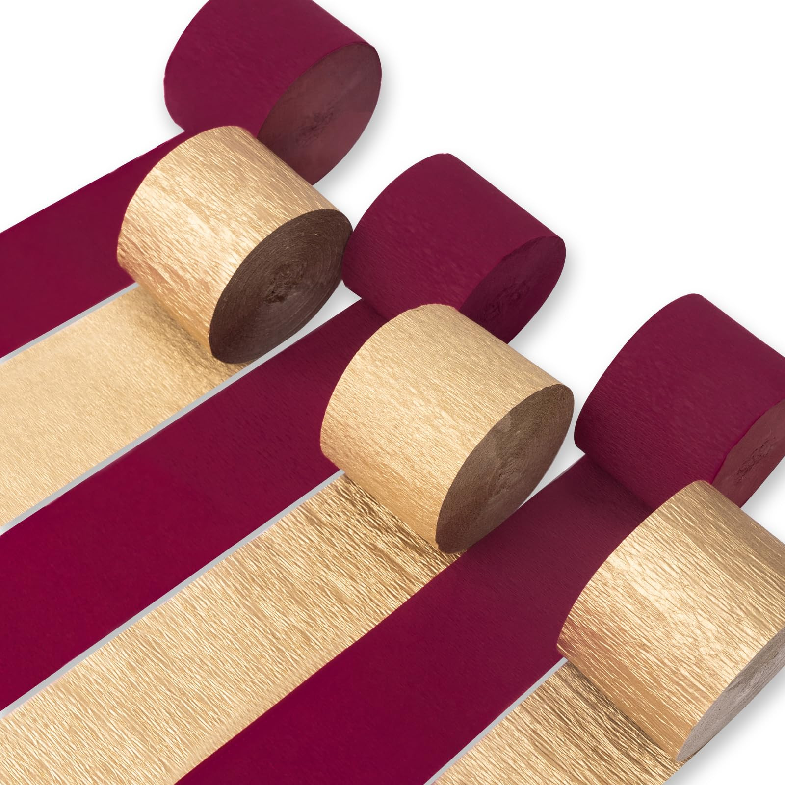 PartyWoo Gold and Burgundy Crepe Paper Streamers 6pcs 492ft Pack of Gold and Maroon Crepe Paper S... | Amazon (US)
