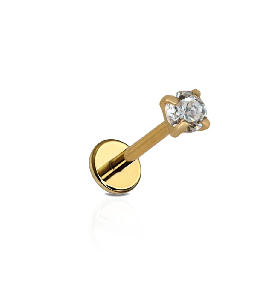 24k Clear CZ Flat Back | Pierced by Ash Design