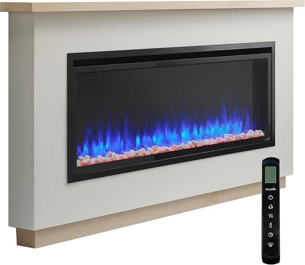 SimpliFire Electric Fireplace with Mantel Boyd Build-Out-Kit Includes 50 Inch Allusion Platinum E... | Amazon (US)