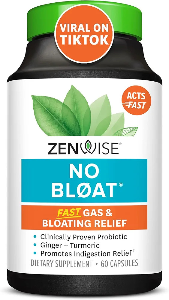 Zenwise No Bloat - Probiotics, Digestive Enzymes for Bloating and Gas Relief - Ginger, Dandelion,... | Amazon (US)