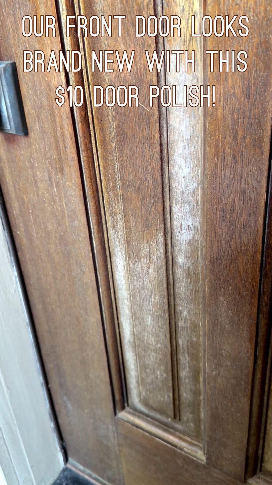 Get a jump on fall cleaning with this $10 door update! Thoroughly clean your door (I used water, dawn dish soap, and a scrub brush), once dry use a clean rag to buff in this door polish. That's it! I did 2 doors and used less than a quarter of the bottle!
......
Fall porch fall porch decor fall porch cleaning front door cleaning front door polish wood door conditioner wood door polish home refresh home cleaning hacks home refresh house cleaning tips Amazon cleaning finds how to clean easily 

 #LTKHome #LTKKids #LTKMens