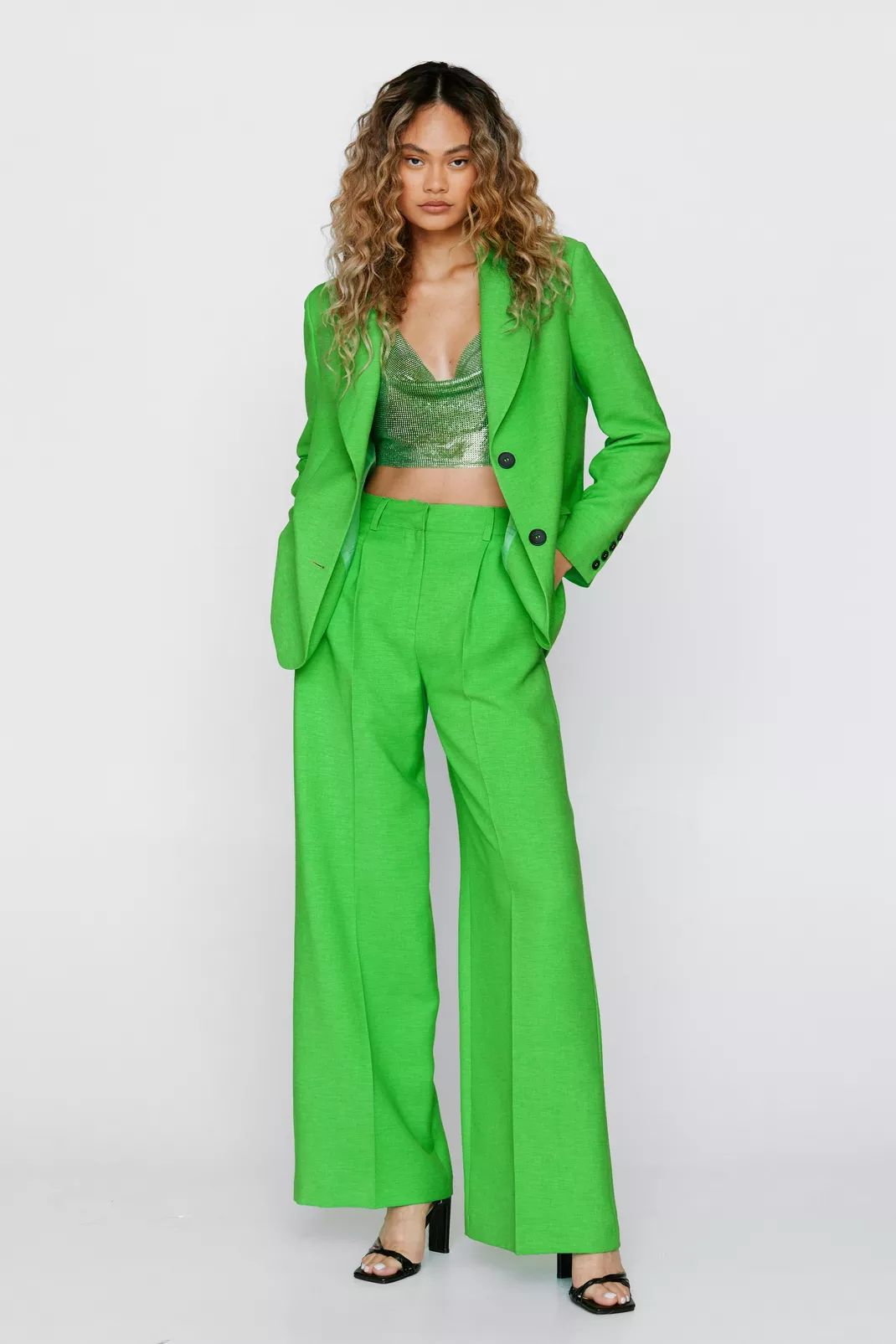 High Waisted Wide Leg Tailored Pants | Nasty Gal (US)