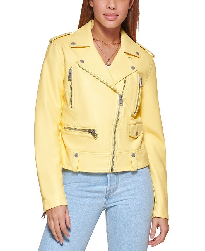 Levi's Women's Faux-Leather Moto Jacket & Reviews - Coats & Jackets - Women - Macy's | Macys (US)