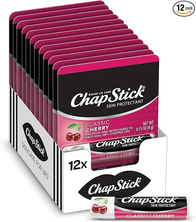 ChapStick Classic Cherry Lip Balm Tube, Flavored Lip Balm for Lip Care on Chafed, Chapped or Crac... | Amazon (US)