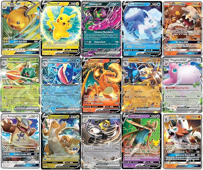 5 Pokemon Ultra Rare Card Lot - V, Gx, ex, Assorted Variety - No Duplicates | Amazon (US)