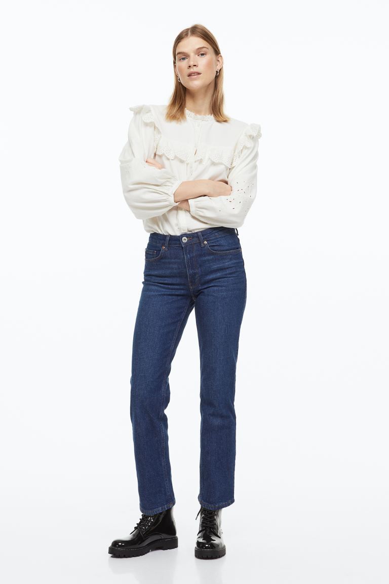 Slim Regular Ankle Jeans - Dark denim blue - Ladies | H&M US | H&M (US)