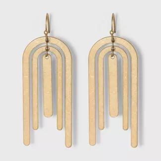 Bar and U Shape Drop Earrings - Universal Thread™ Gold | Target