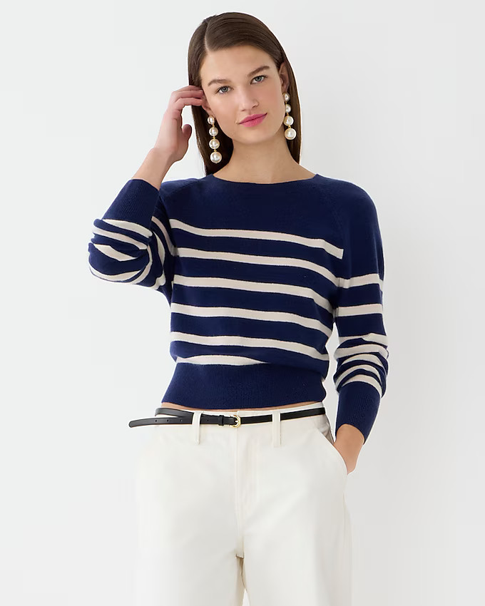Cashmere relaxed sweatshirt in stripe | J. Crew US