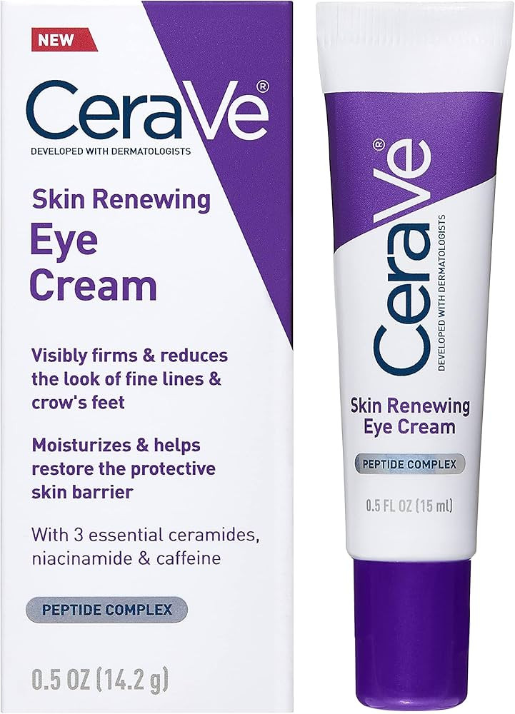 CeraVe Skin Renewing Eye Cream For Wrinkles | Under Eye Cream With Peptides + Caffeine + Niacinam... | Amazon (US)