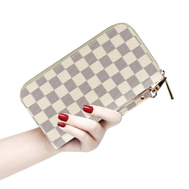 Coolmade Women's Checkered Zip Around Wallet and Phone Clutch - RFID Blocking with Card Holder Or... | Walmart (US)