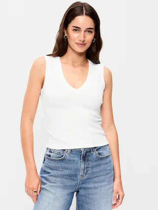 Snug Crop V-Neck Tank Top | Old Navy (US)