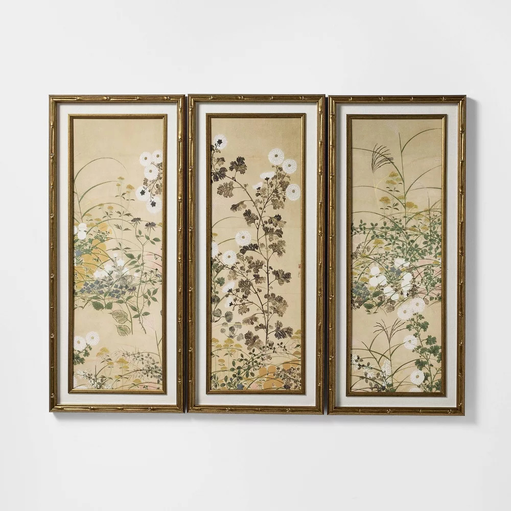 (Set of 3) 12"x28" Floral Wall Art - Threshold designed with Studio | eBay US