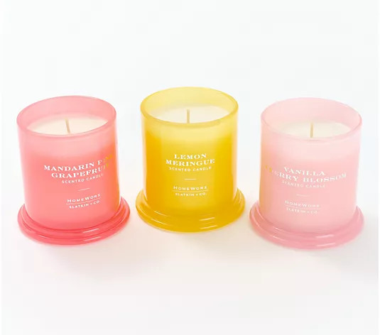 Make Your Selection: HomeWorx by Slatkin & Co. S/3 8oz Spring Variety Candles | QVC