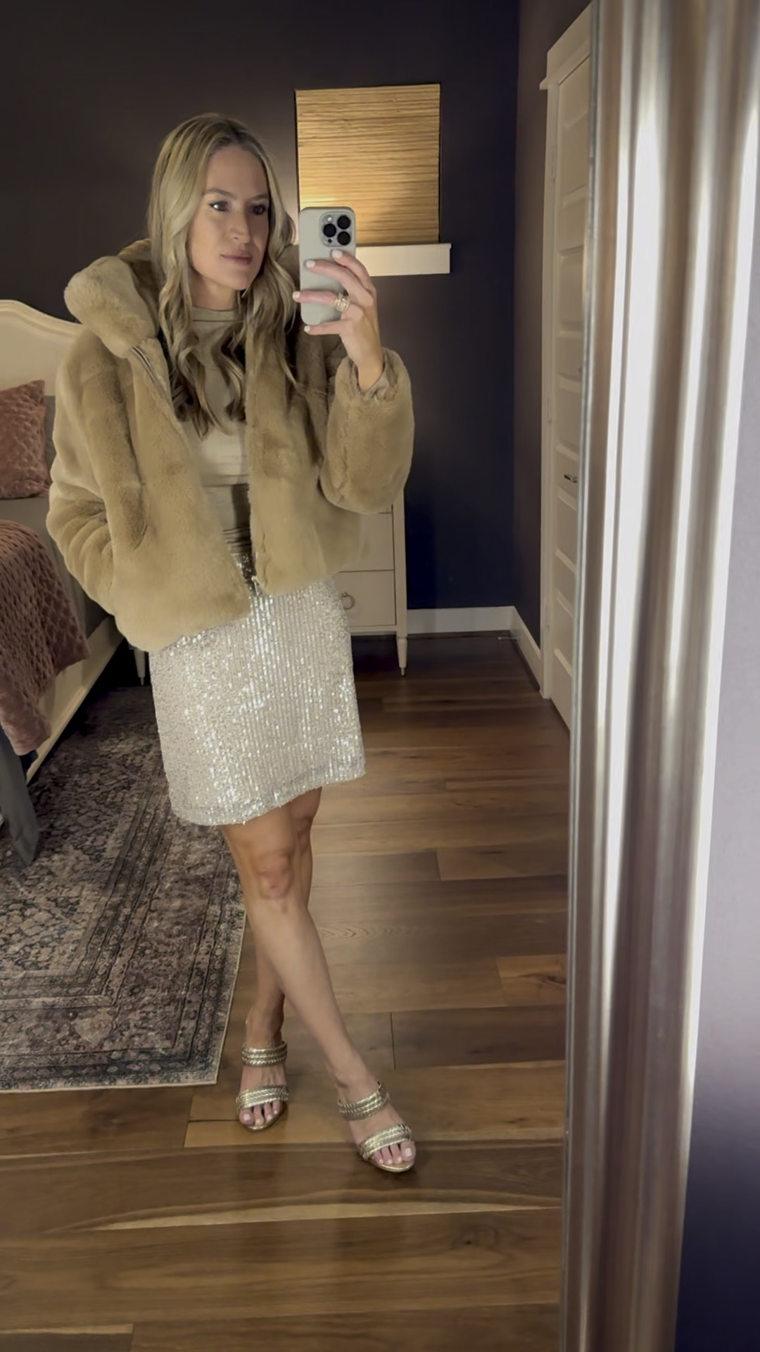 Holiday Outfit ✨

This faux fur jacket is 25% off and I’m obsessed. I love the fit and purchased it in black also. I’m wearing XS. 

#everypiecefits

Christmas outfit
Sequin skirt 
Holiday skirt 
Sparkly skirt 
Christmas card outfit 
Holiday card outfit 
Fur jacket 
Holiday party out 
Christmas party outfit 
New Year’s Eve outfit 

#LTKHoliday #LTKWatchNow #LTKParties