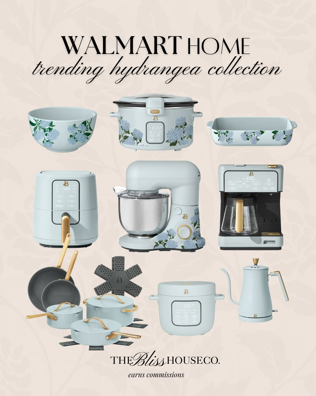 Trending Beautiful by Drew hydrangea collection from Walmart.

Kitchen essentials, light blue, new print and color, floral, appliances, mixer, coffee machine, air fryer, kitchen finds, Walmart home. 

 #LTKHome #LTKFindsUnder50 #LTKFindsUnder100