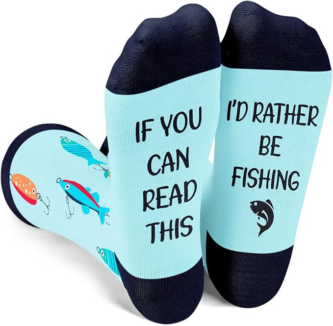 Zmart Football Fishing Reading Golfing Camping Baseball Racing Socks, Gifts for Weight... | Amazon (US)