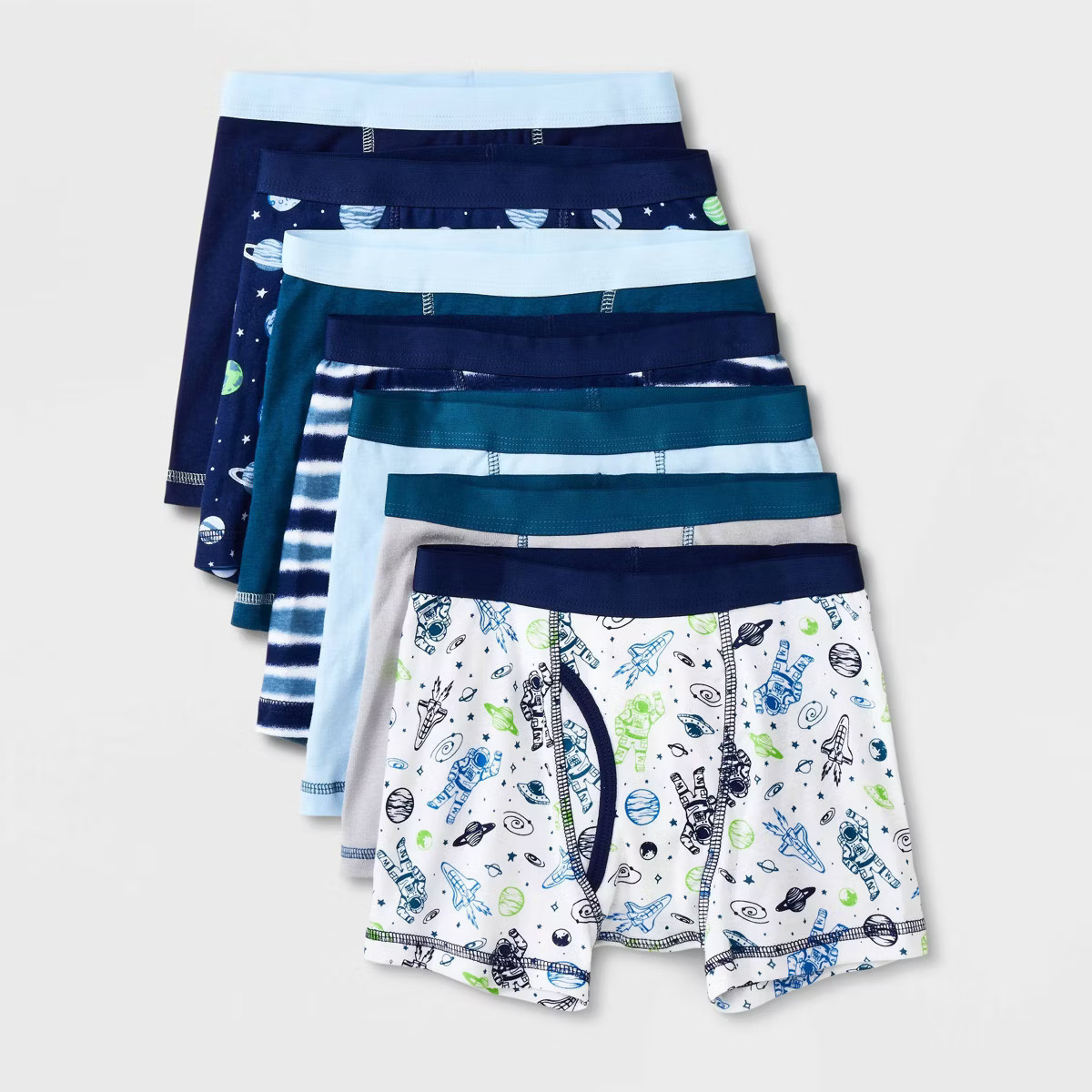 Boys' 7pk Space Boxer Briefs - Cat & Jack™ Blue/White | Target