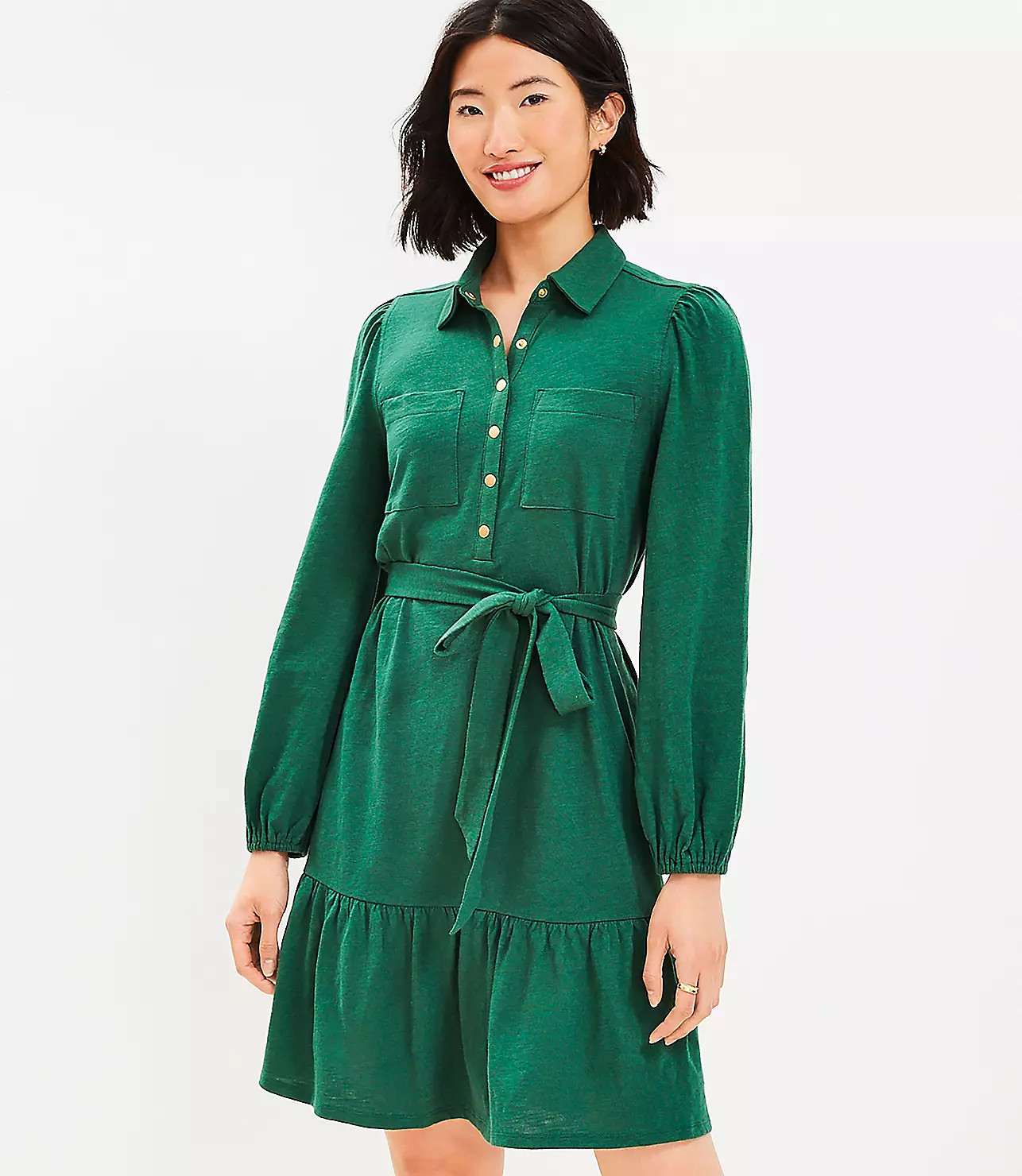 Flounce Pocket Shirtdress | LOFT