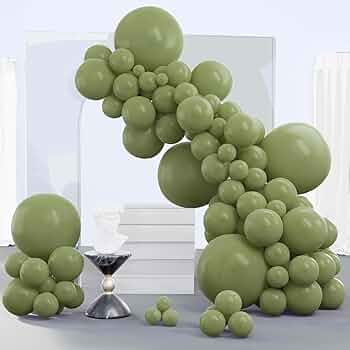 PartyWoo Sage Green Balloons, 140 pcs Boho Green Balloons Different Sizes Pack of 18 Inch 12 Inch... | Amazon (US)