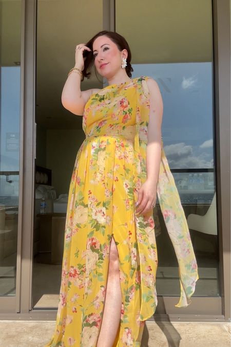 Yellow for spring and summer is such a pretty color! @Adrianna Papell #weddingguestlook #weddingguestdress #yellowdress #formaldress #dress #springwedding #summerwedding #beachwedding #oneshoulderdress #wearlifebeautifully #adriannapapell #myapmoment 

#LTKParties #LTKWedding #LTKMidsize