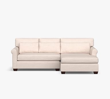 York Roll Arm Upholstered Deep Seat Sofa Double Chaise Sectional | Pottery Barn (US)