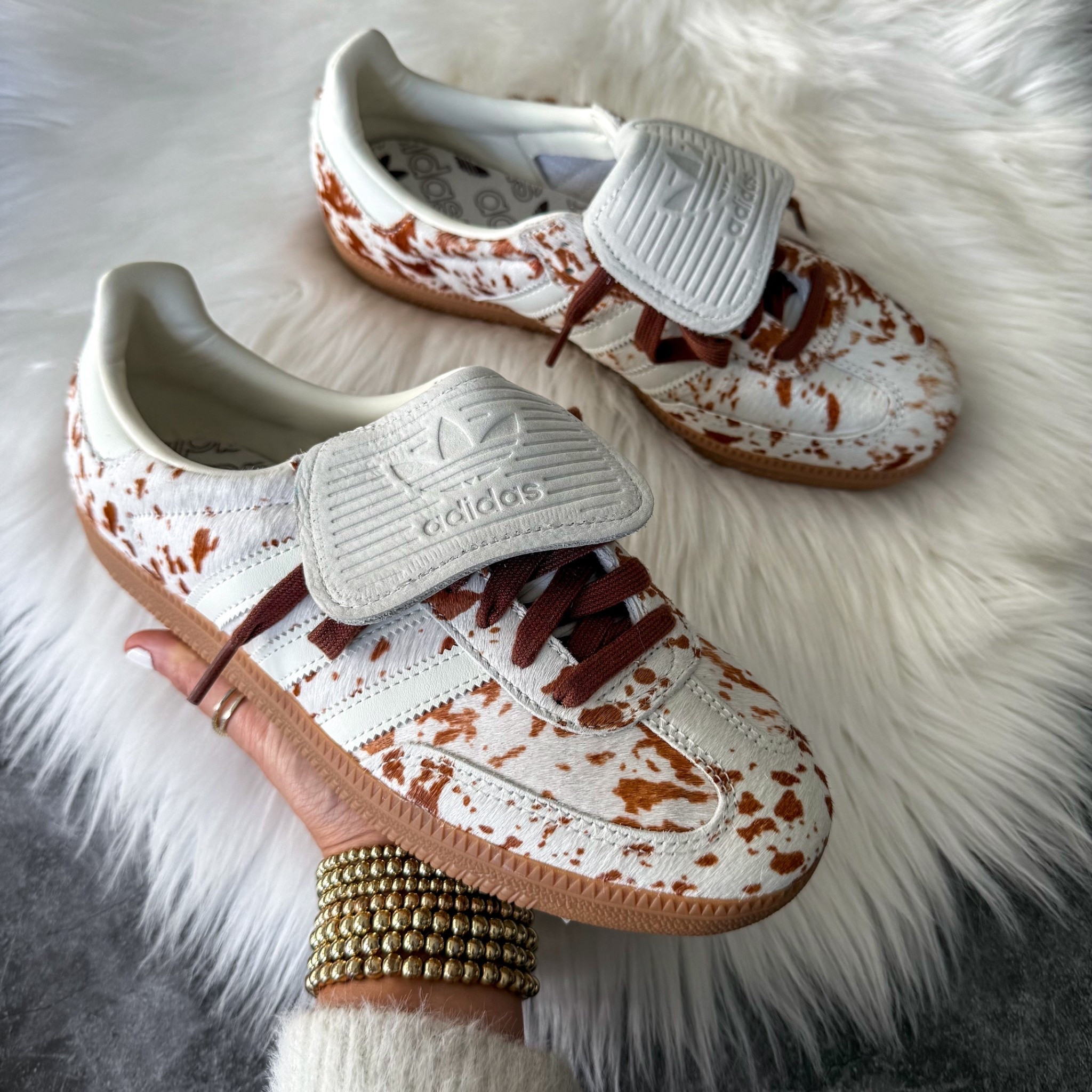 COW PRINT SAMBA LONG TONGUE SHOES