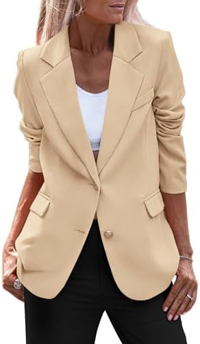 PRETTYGARDEN Women's Spring Fall Business Casual Blazers Long Sleeve Notch Lapel Trendy Work Offi... | Amazon (US)