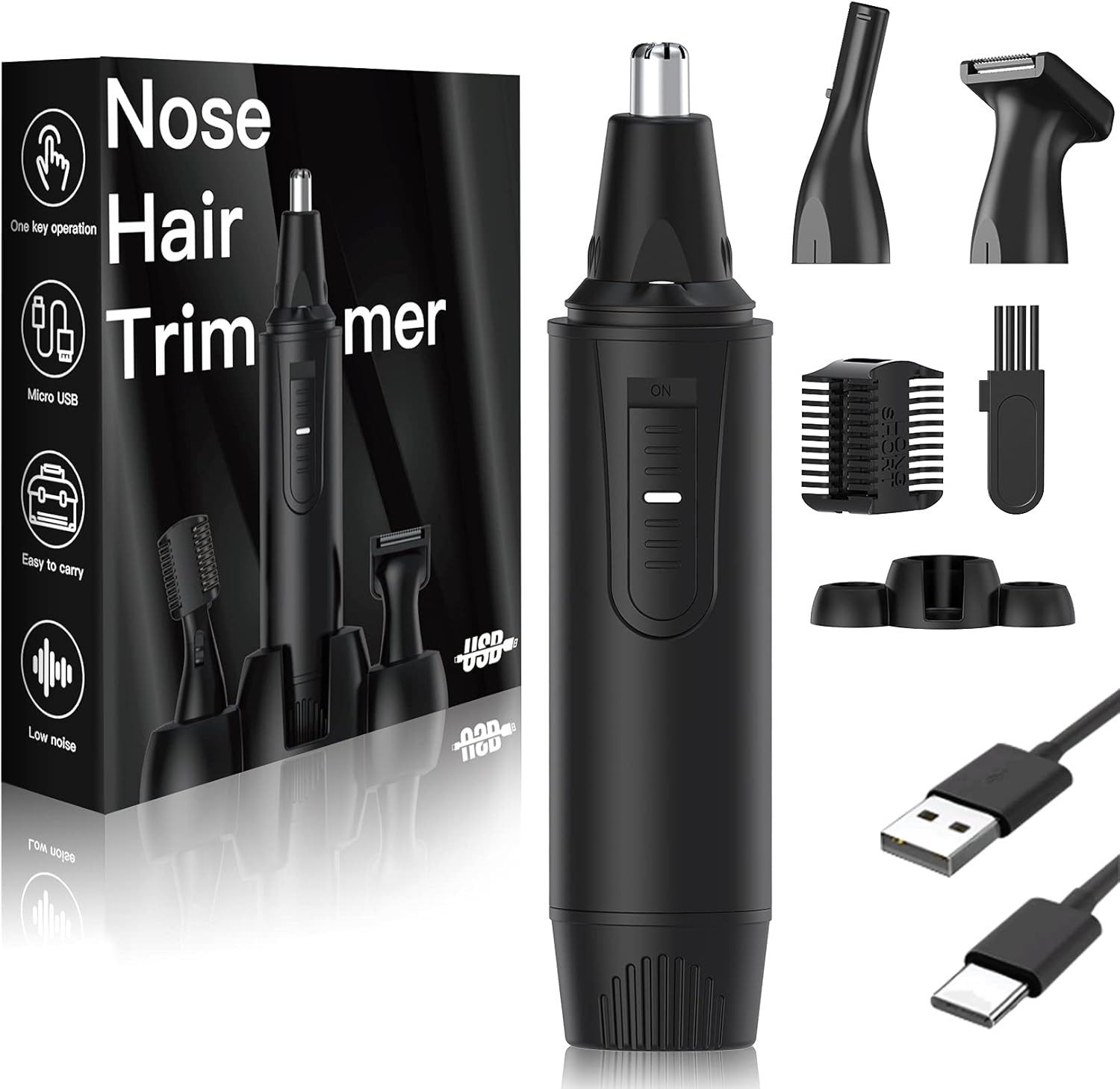 Ear and Nose Hair Trimmer, Professional USB Rechargeable Nose Hair Trimmer for Men and Women, Pai... | Amazon (US)