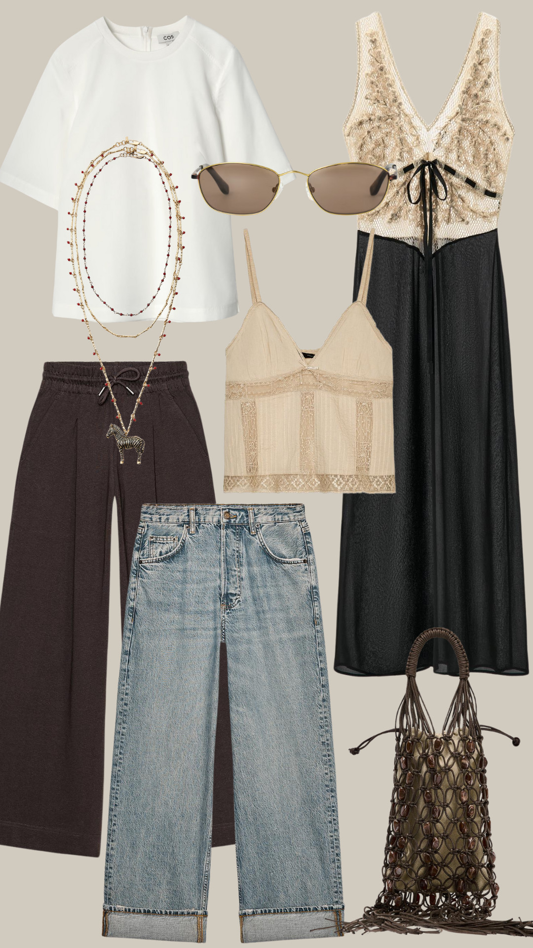 Jeans, Bag, Top, Necklaces, Trousers, Culottes, Sunglasses, COS, Zara 

 #LTKuk #LTKspring #LTKstyletip