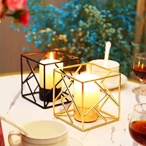 Tea Light Candle Holders - Metal Square Geometric Design Tea Light Votive Candle Holders for Vintage | Amazon (US)