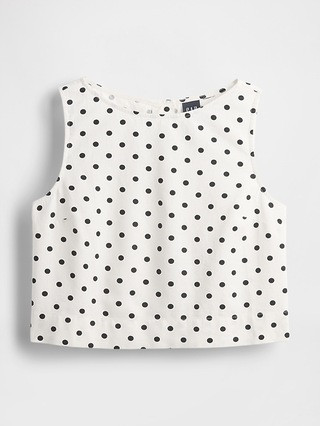 Linen-Blend Crop Shell Tank Top | Gap (CA)
