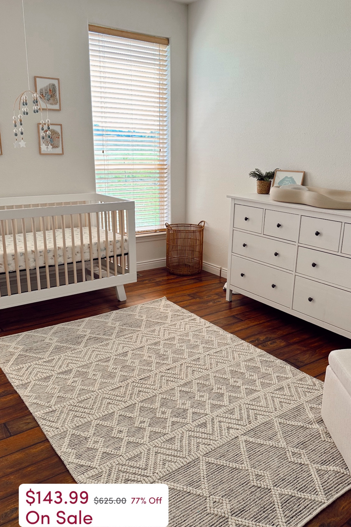 My nursery isn’t quite done yet but I wanted to share the rug I got because it’s on sale! 
I ordered the 5’x7’6” size 

Wayfair sale, nursery rug, nursery decor, neutral nursery, neutral nursery decor, Peter rabbit 

#LTKKids #LTKBaby #LTKHome