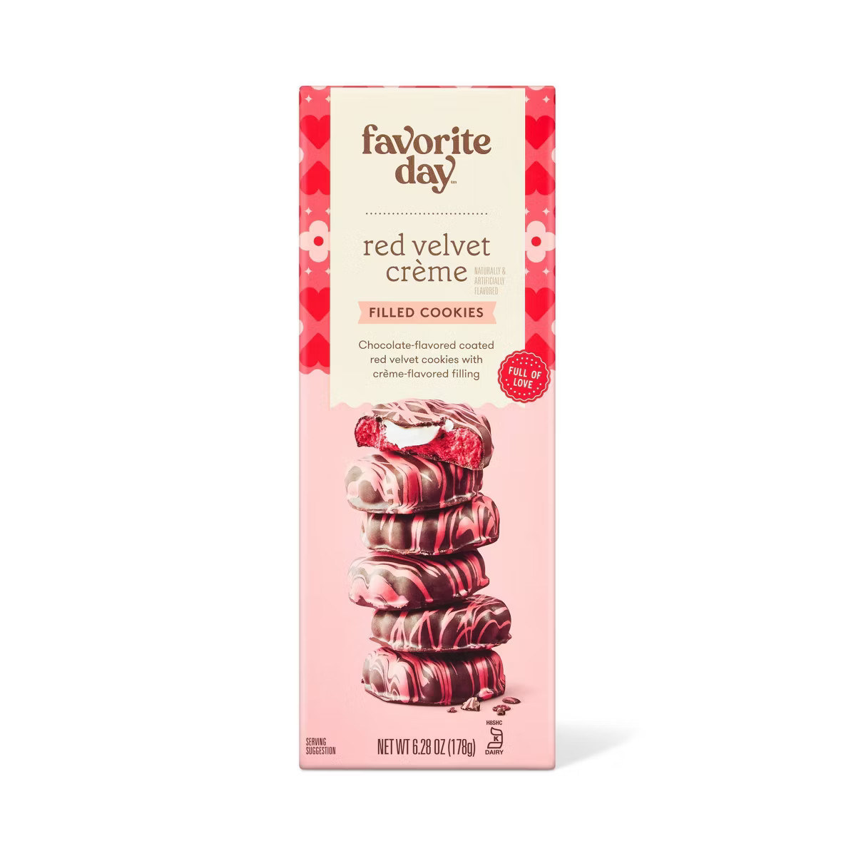 Valentine's Red Velvet Cream Filled Cookies - 6.28oz - Favorite Day™ | Target