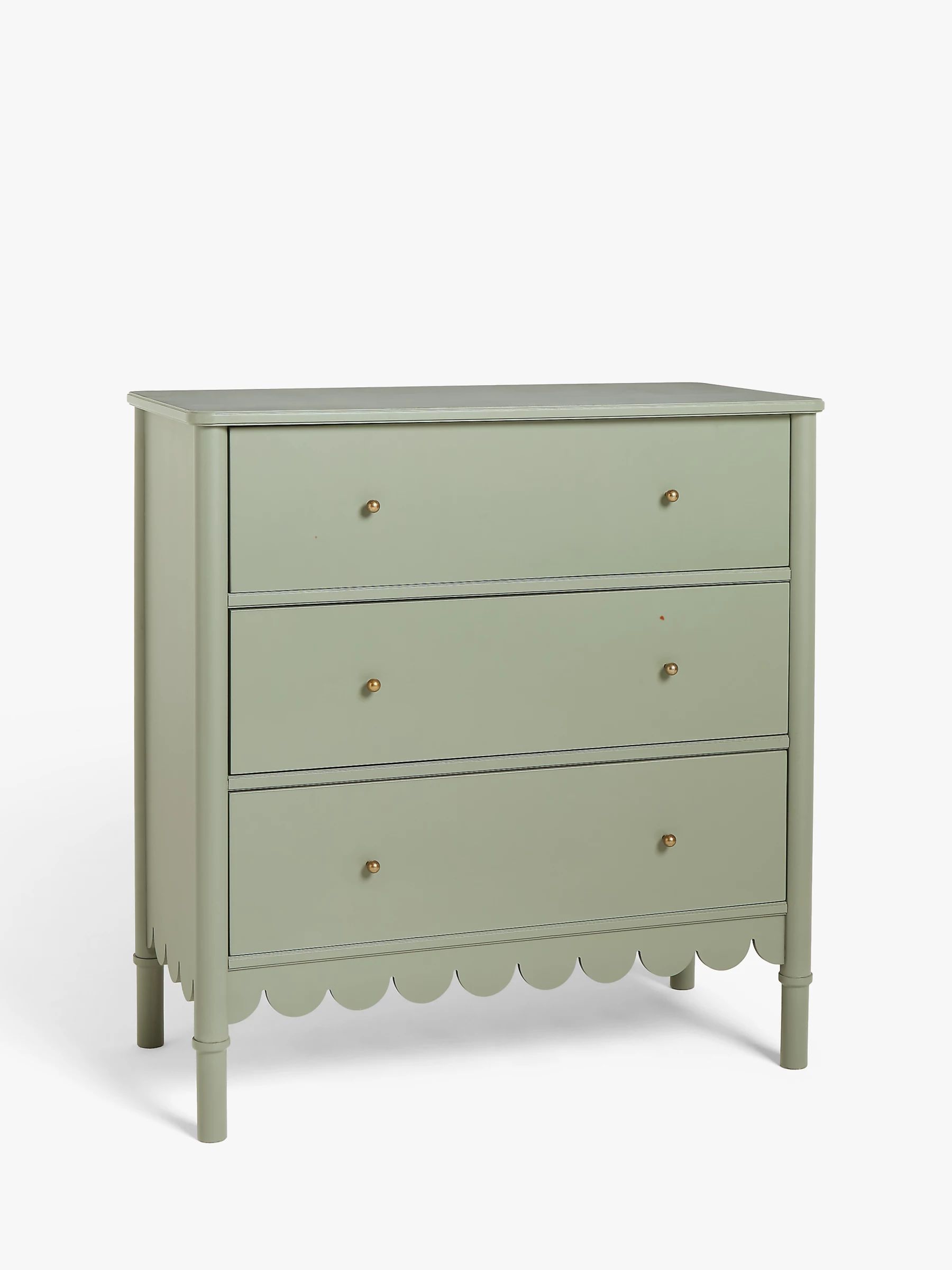 John Lewis ANYDAY Hem 3 Drawer Chest, Green | John Lewis (UK)