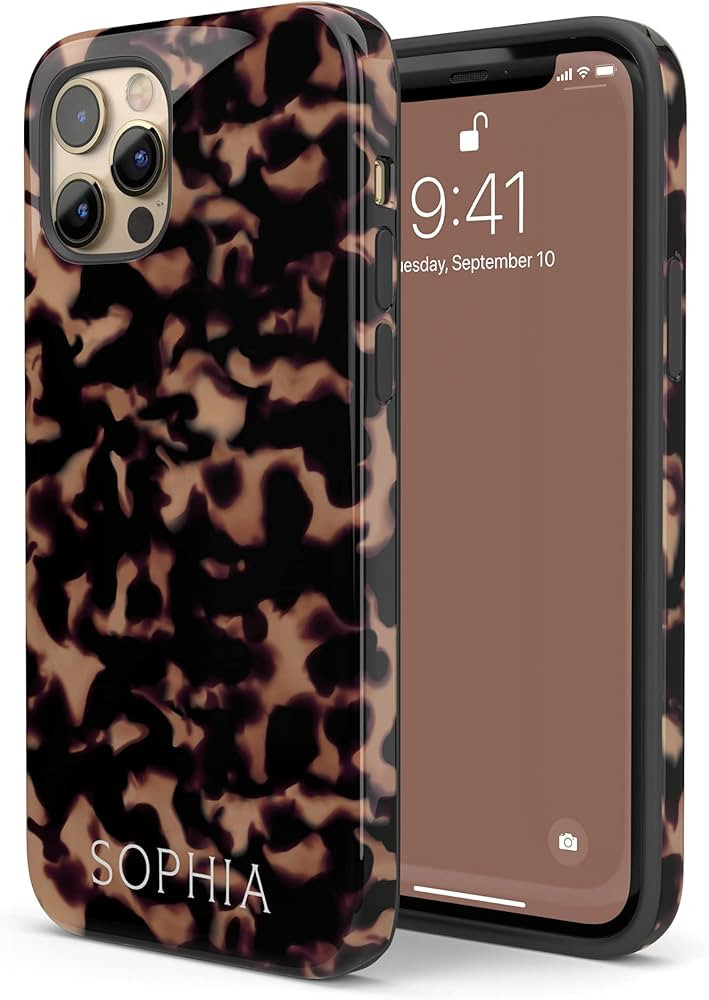 Custom Name Tortoise Shell Case, Animal Print Personalized Tort Case, Compatible with iPhone 17 A... | Amazon (US)