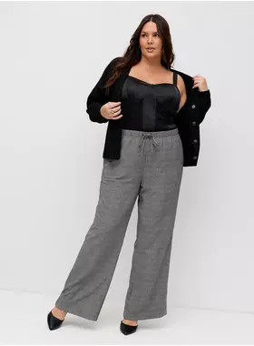 High-Rise Wide Leg Pull-On Crepe Pant | Torrid (US & Canada)