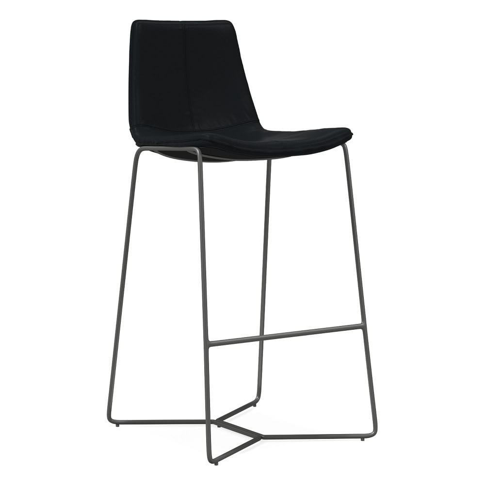 Slope Leather Bar & Counter Stools | West Elm (US)