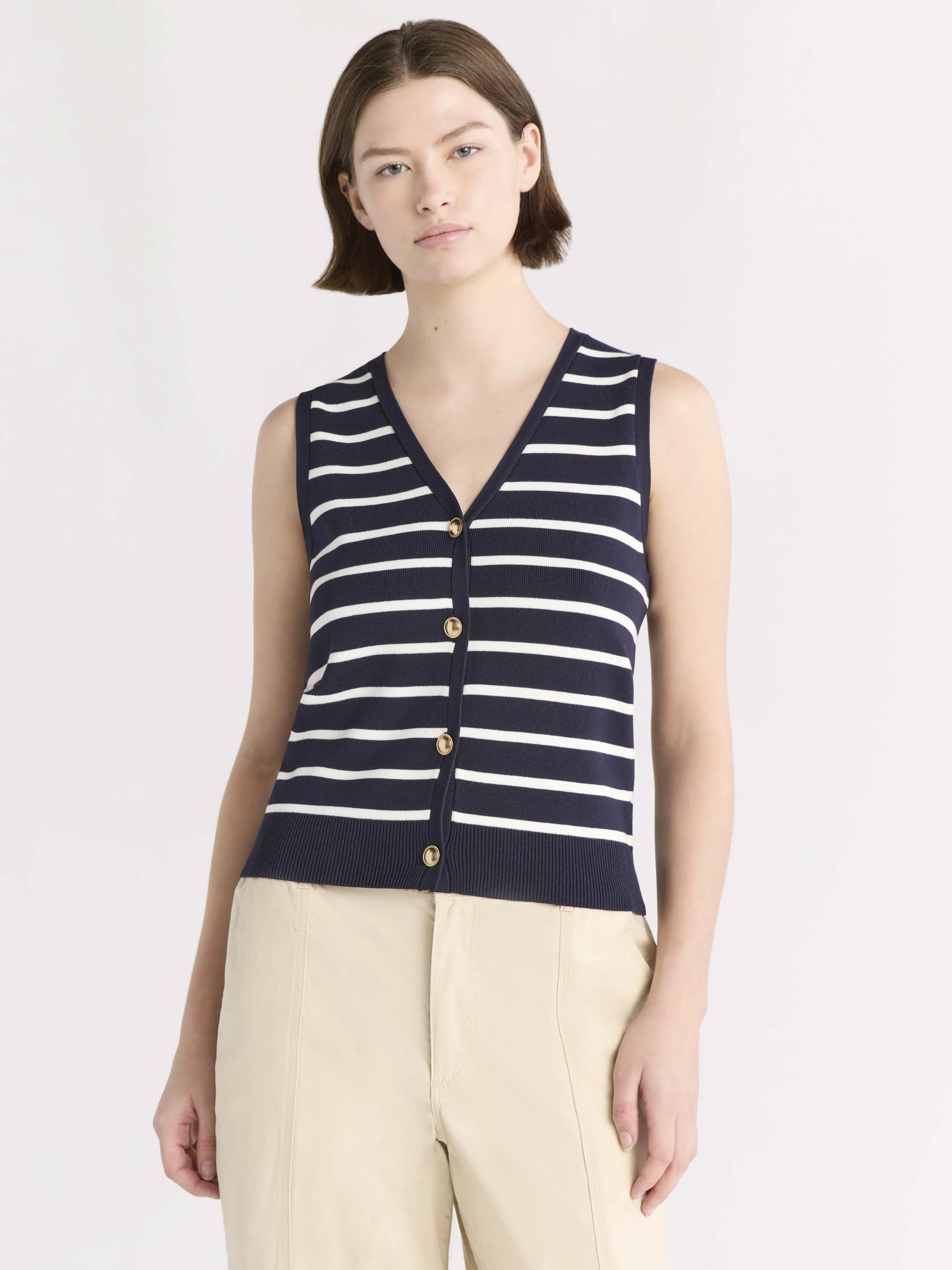 Free Assembly Women's Button Front Sweater Vest, Sizes XS-XXL | Walmart (US)