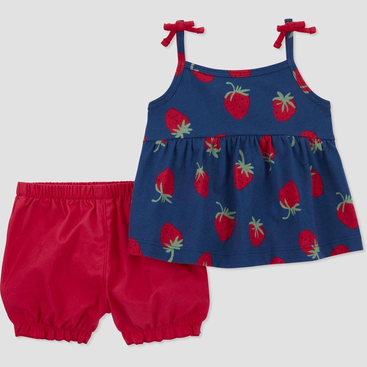 Carter's Just One You® Baby Girls' Strawberry Top & Bottom Set - Navy Blue/Red | Target