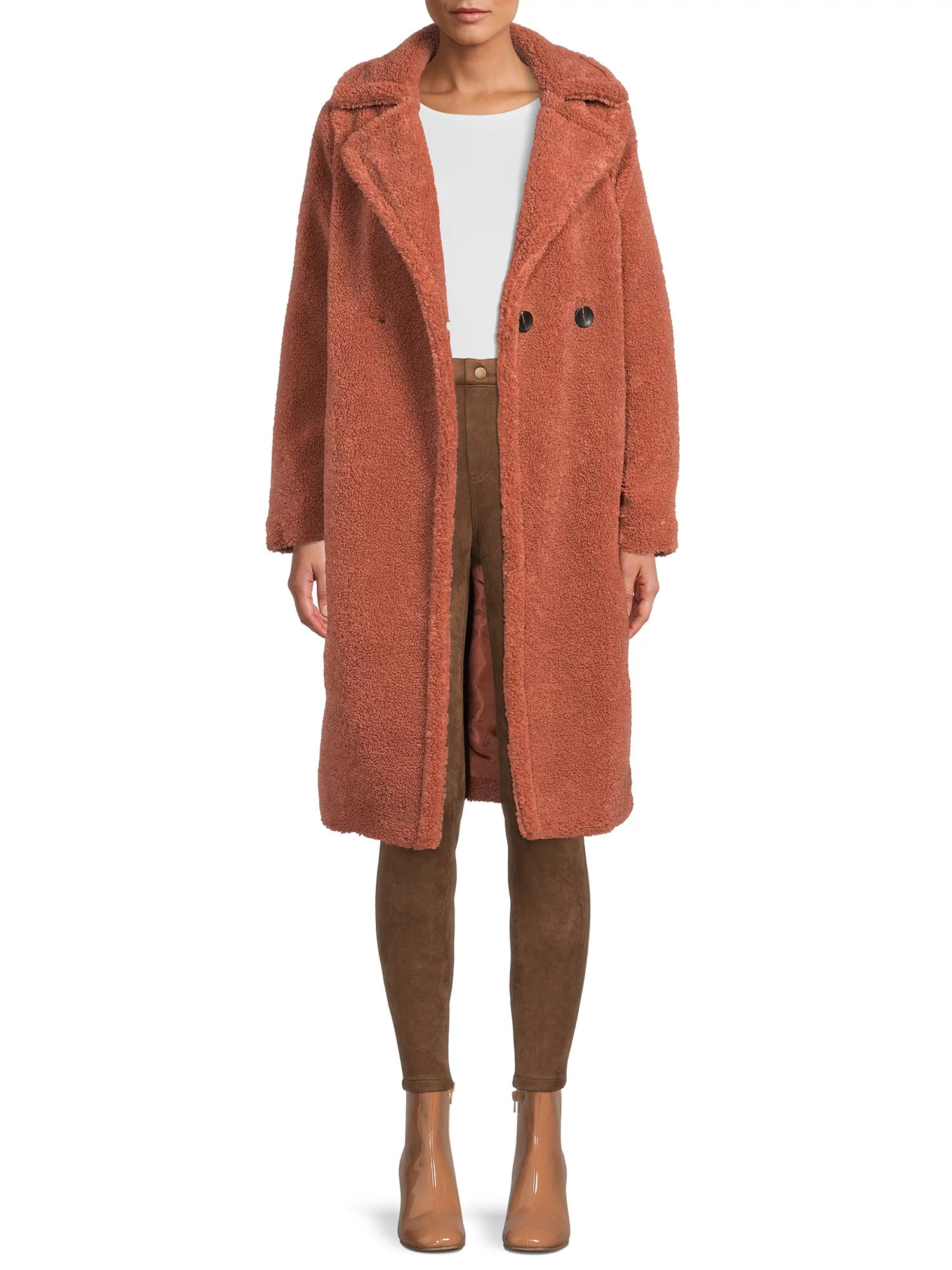 Mark Alan Women's and Women's Plus Size Oversized Teddy Coat - Walmart.com | Walmart (US)