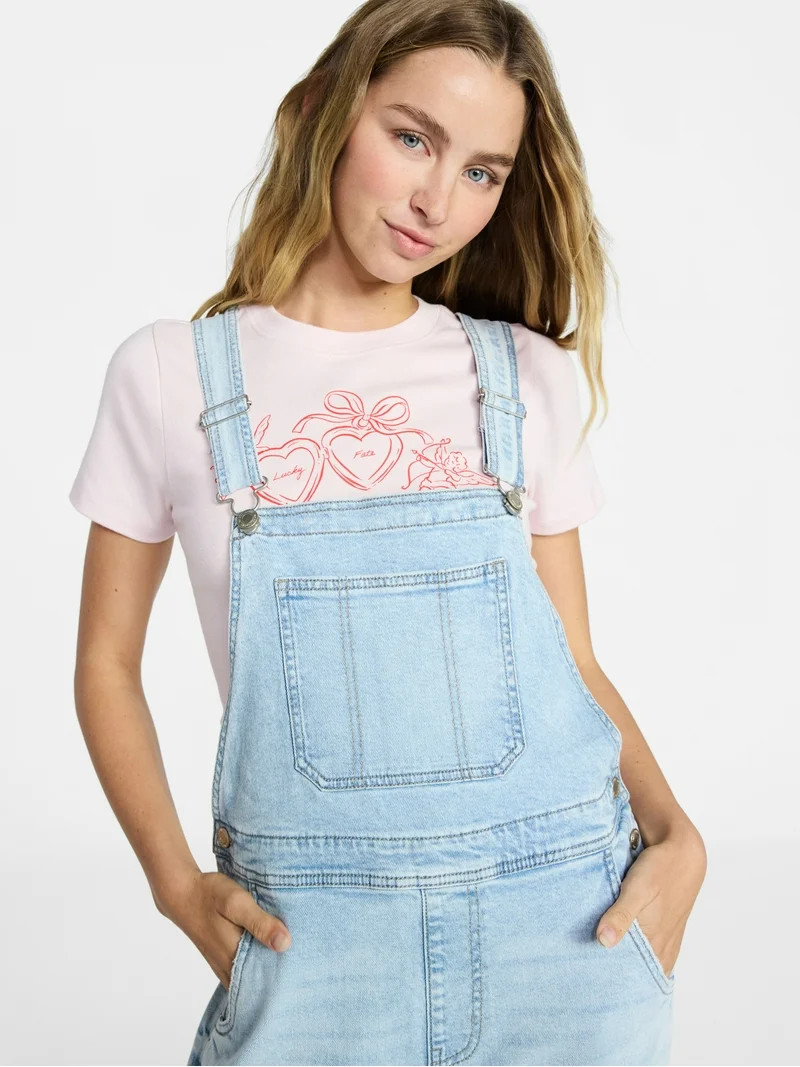 No Boundaries Baggy Denim Overalls, Women's | Walmart (US)