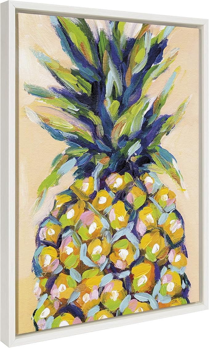 Kate and Laurel Sylvie Pineapple Study No 2 Framed Canvas Wall Art by Rachel Christopoulos, 18x24... | Amazon (US)