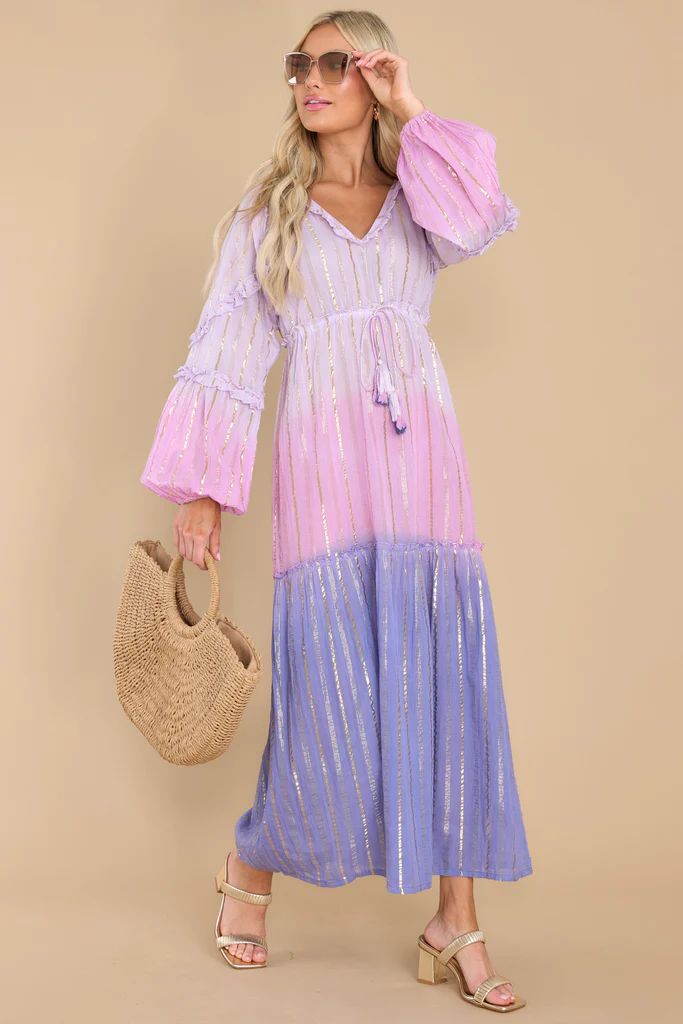 More Than Luck Striped Purple Maxi Dress | Red Dress 