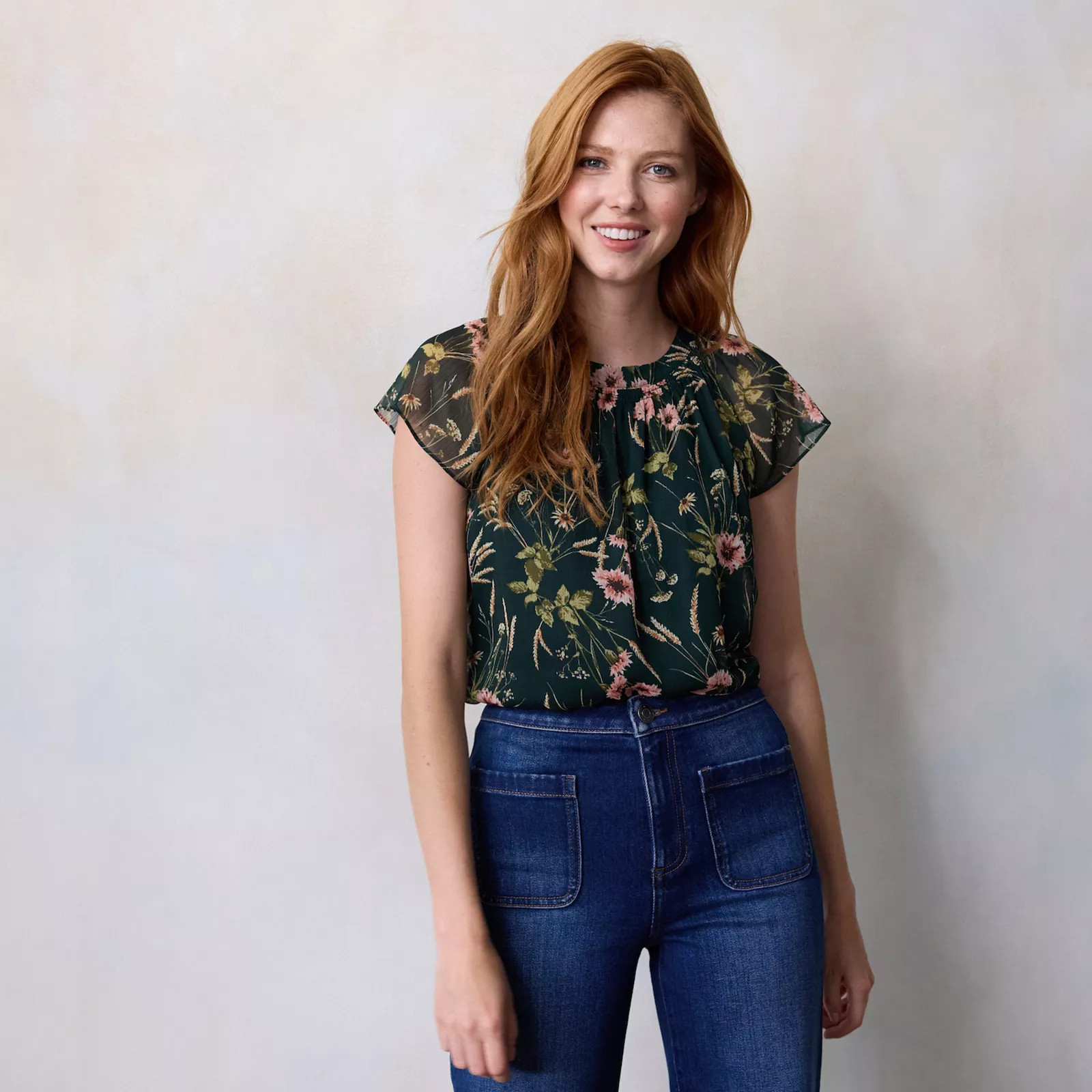 Women's LC Lauren Conrad Shirred Neck Shell Top | Kohl's