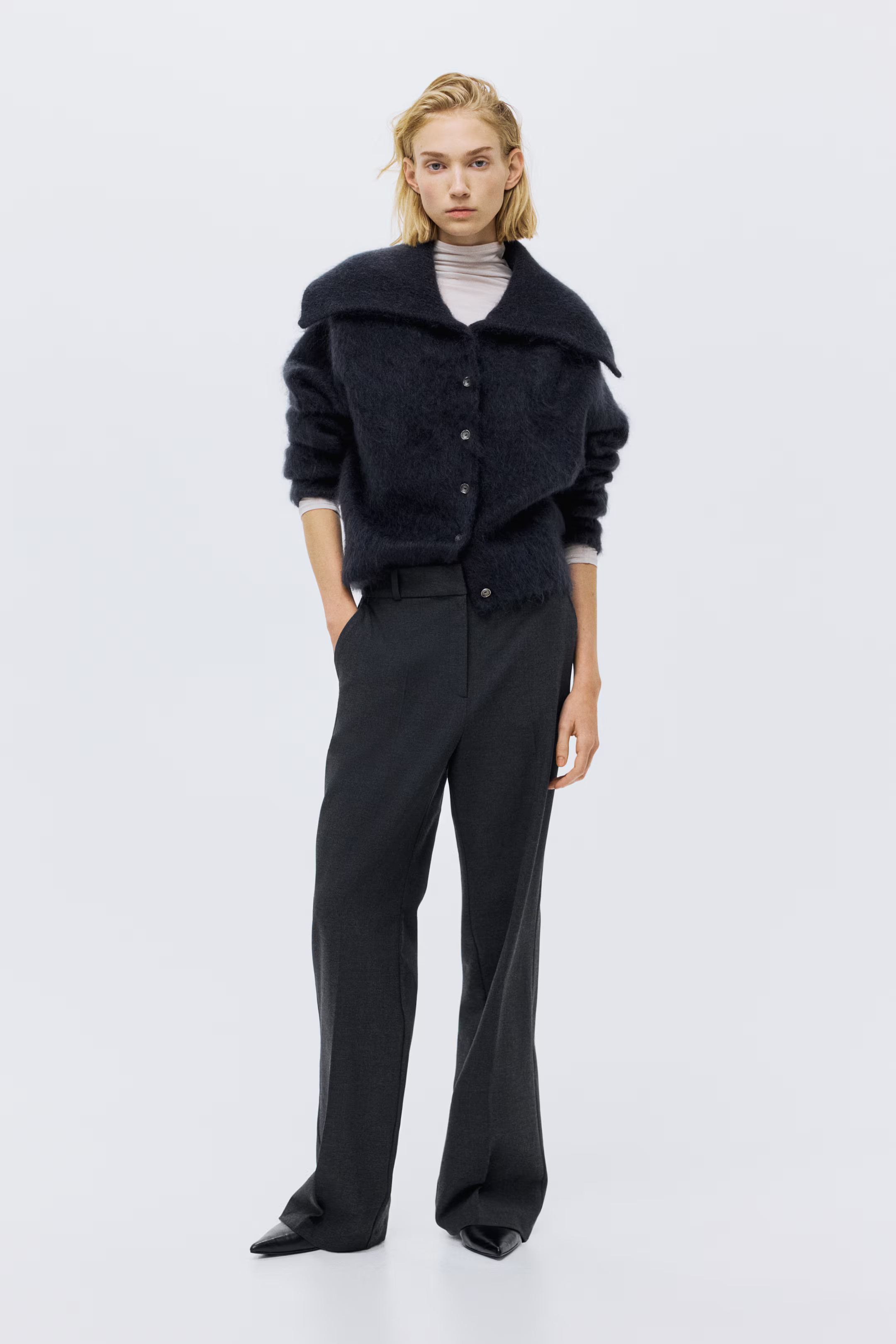 Tailored trousers - Dark grey - Ladies | H&M GB | H&M (UK, MY, IN, SG, PH, TW, HK)