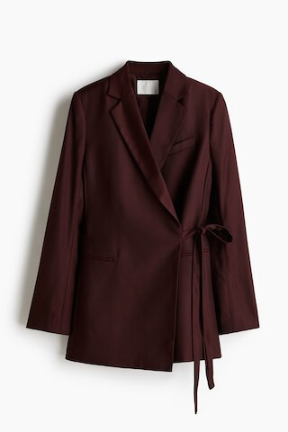 H & M - Tie-Detail Wrapover Jacket - Red | H&M (US + CA)