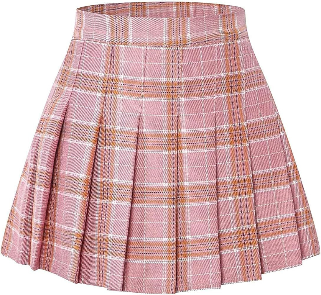 SANGTREE Girls Women's Pleated Skirt, Elastic Waist Uniform Skirt Plus Size, 2 Years - US 4XL | Amazon (US)