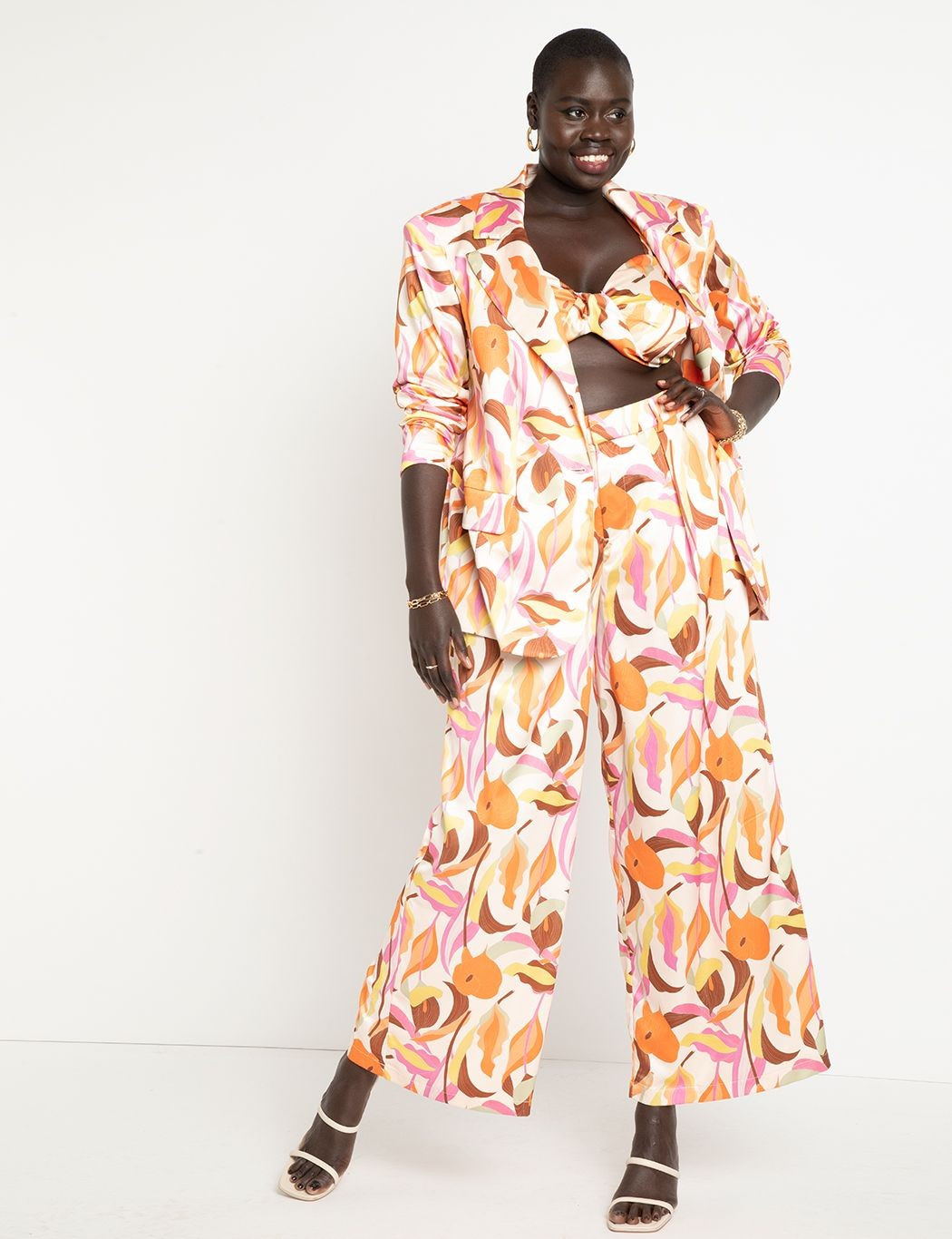 Melissa Mercedes x ELOQUII Printed Wide Leg Trouser | Women's Plus Size Pants | ELOQUII | Eloquii