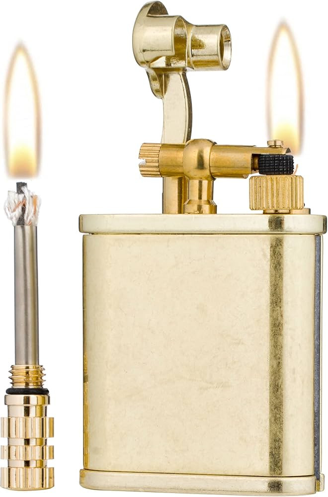 2 in 1 Lighetr Permanent Match Antique Style Lift Arm Kerosene Lighter with Permanent Match (Bron... | Amazon (US)