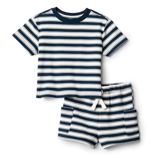 Amazon Essentials x Sofia Grainge Baby Boys' Relaxed Fit T-Shirt and Short Set, Stripe, 18 Months | Amazon (US)